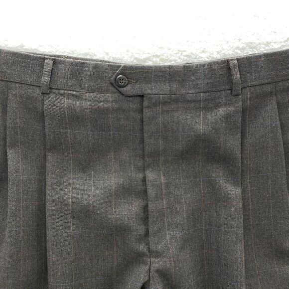 John Alexander Pants Men's 38x30 Gray Pleated Front Wool Preppy Corpcore USA - Picture 4 of 16